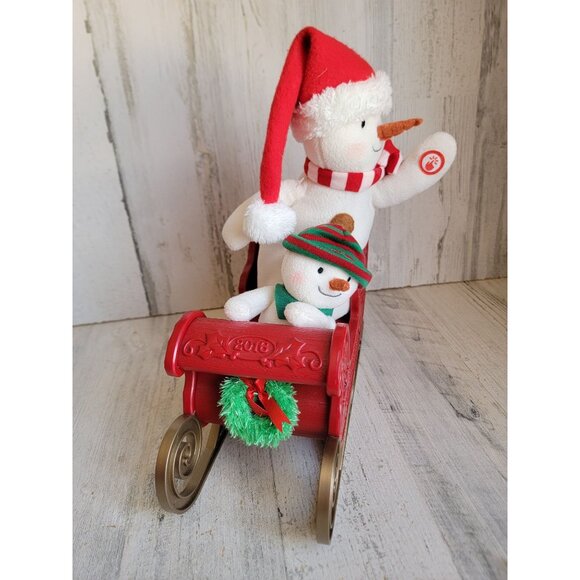 Hallmark sleigh ride Jingle pals Xmas animated decor figure Snowman - Picture 2 of 6